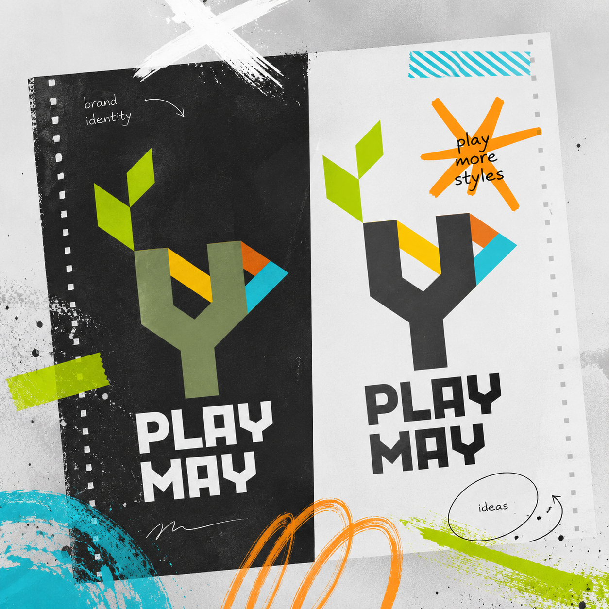 Визуальный этап Deliver с двумя версиями логотипа Play May